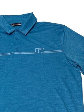 J.Lindeberg Golf Polo Shirt Size Large Blue Clay Relaxed Fit Performance